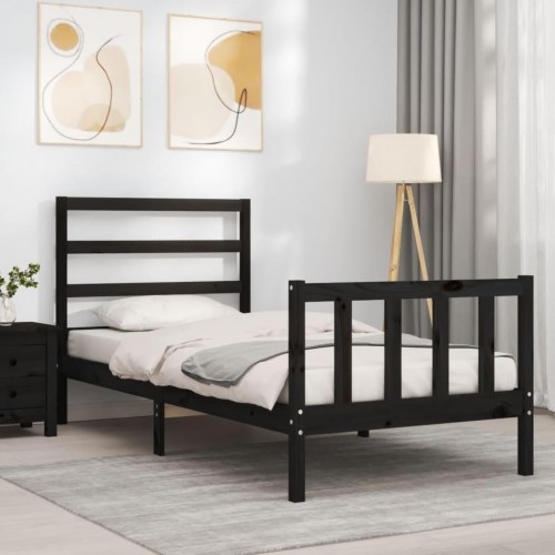 Sengeramme med gavl Small Single 75 x 190 cm - sort