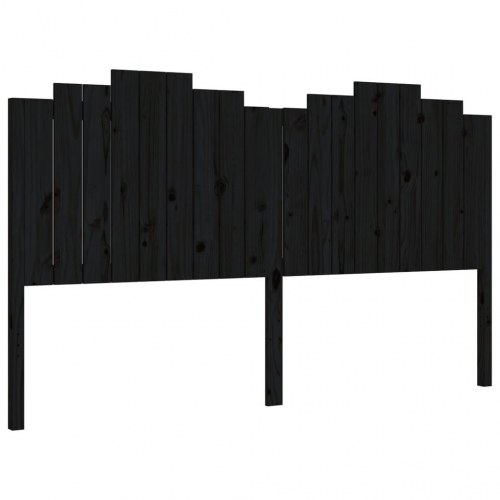 Sengeramme med sengegavl 180x200 cm massivt træ sort