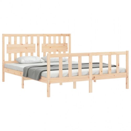 Sengeramme uden madras 160 x 200 cm i massivt fyrretræ