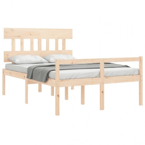 Seniorseng med sengegavl 140x200 cm massivt træ