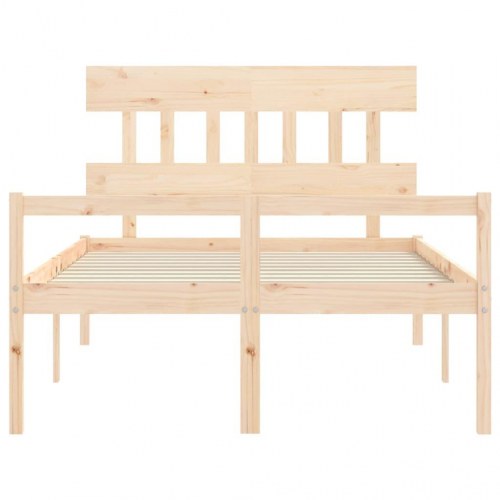 Seniorseng med sengegavl 140x200 cm massivt træ