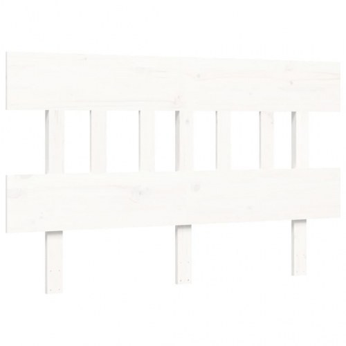 Seniorseng med sengegavl 140 x 190 cm i massivt fyrretræ - hvid