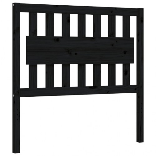 Sengeramme med sengegavl 100x200 cm massivt træ sort