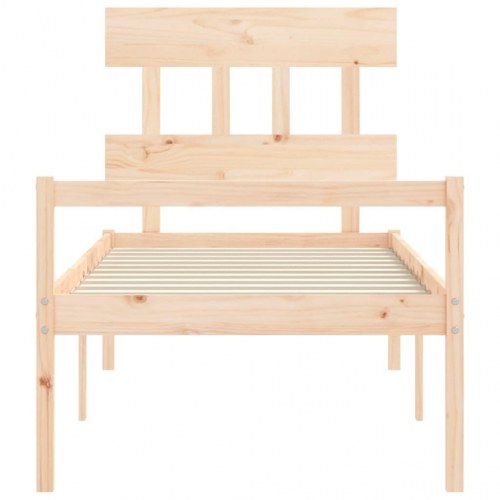 Seniorseng med sengegavl 90x200 cm - massivt fyrretræ