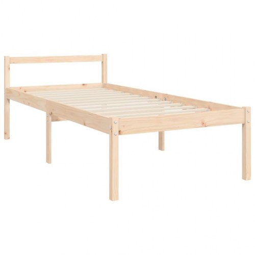 Seniorseng med sengegavl 90x200 cm - massivt fyrretræ