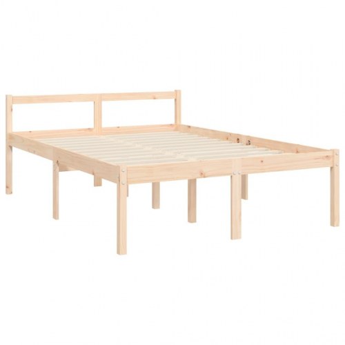 Seniorseng i massivt fyrretræ med sengegavl - 120 x 190 cm