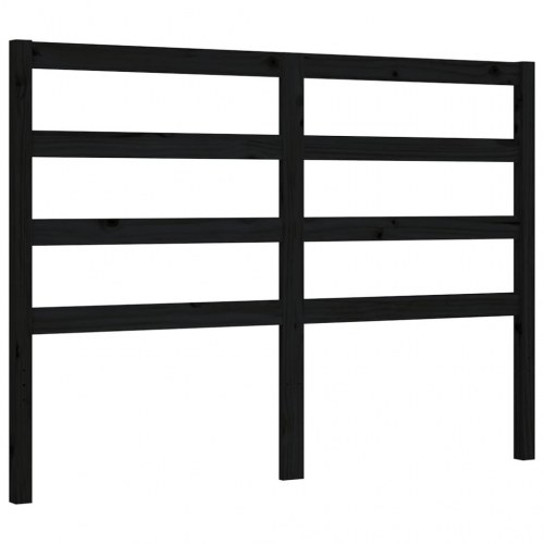 Sengeramme med sengegavl 140x190 cm massivt træ sort