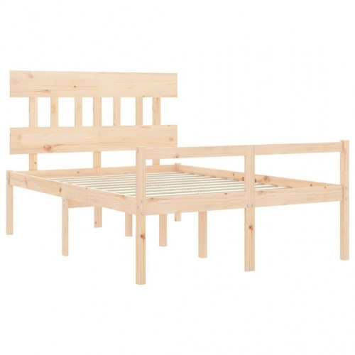 Seniorseng med sengegavl 140 x 190 cm - massivt fyrretræ