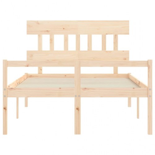 Seniorseng med sengegavl 140 x 190 cm - massivt fyrretræ