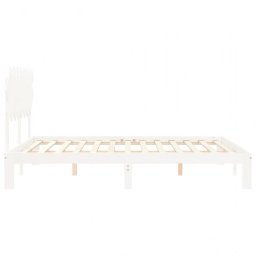 Sengeramme uden madras 160 x 200 cm i massivt fyrretræ - hvid
