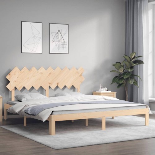 Sengeramme med sengegavl i massivt fyrretræ - 180 x 200 cm
