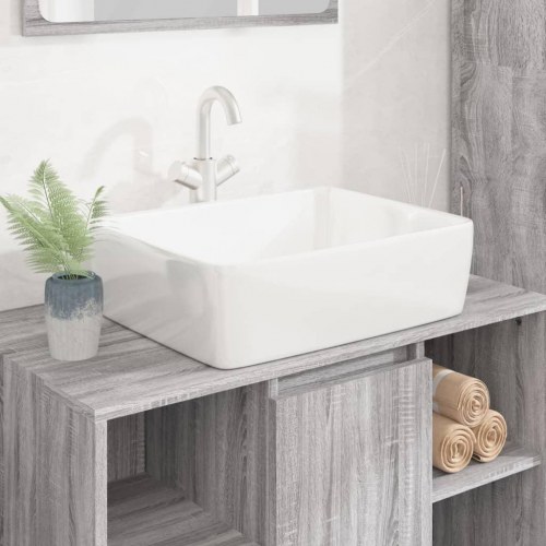Rektangulær håndvask 48 × 37 × 13 cm i keramik - hvid