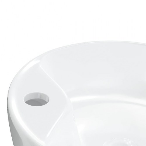 Håndvask i keramik 40 x 14,5 cm rund hvid