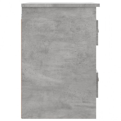 Væghængt sengebord 41,5×36×53 cm - betongrå med 2 skuffer