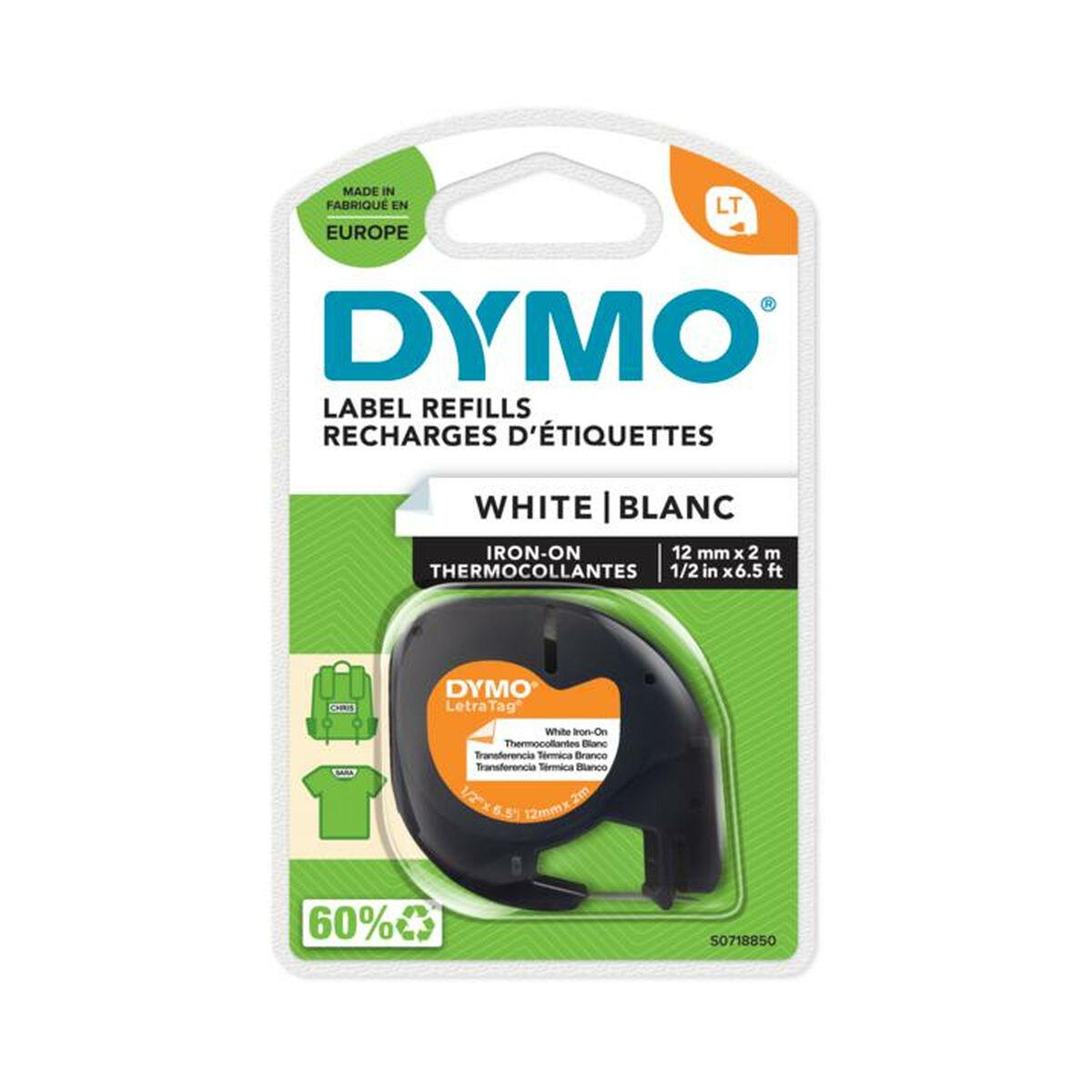 Se Dymo LetraTAG Iron-On Tape / 24mm x 2m / Sort on White hos Boligcenter.dk