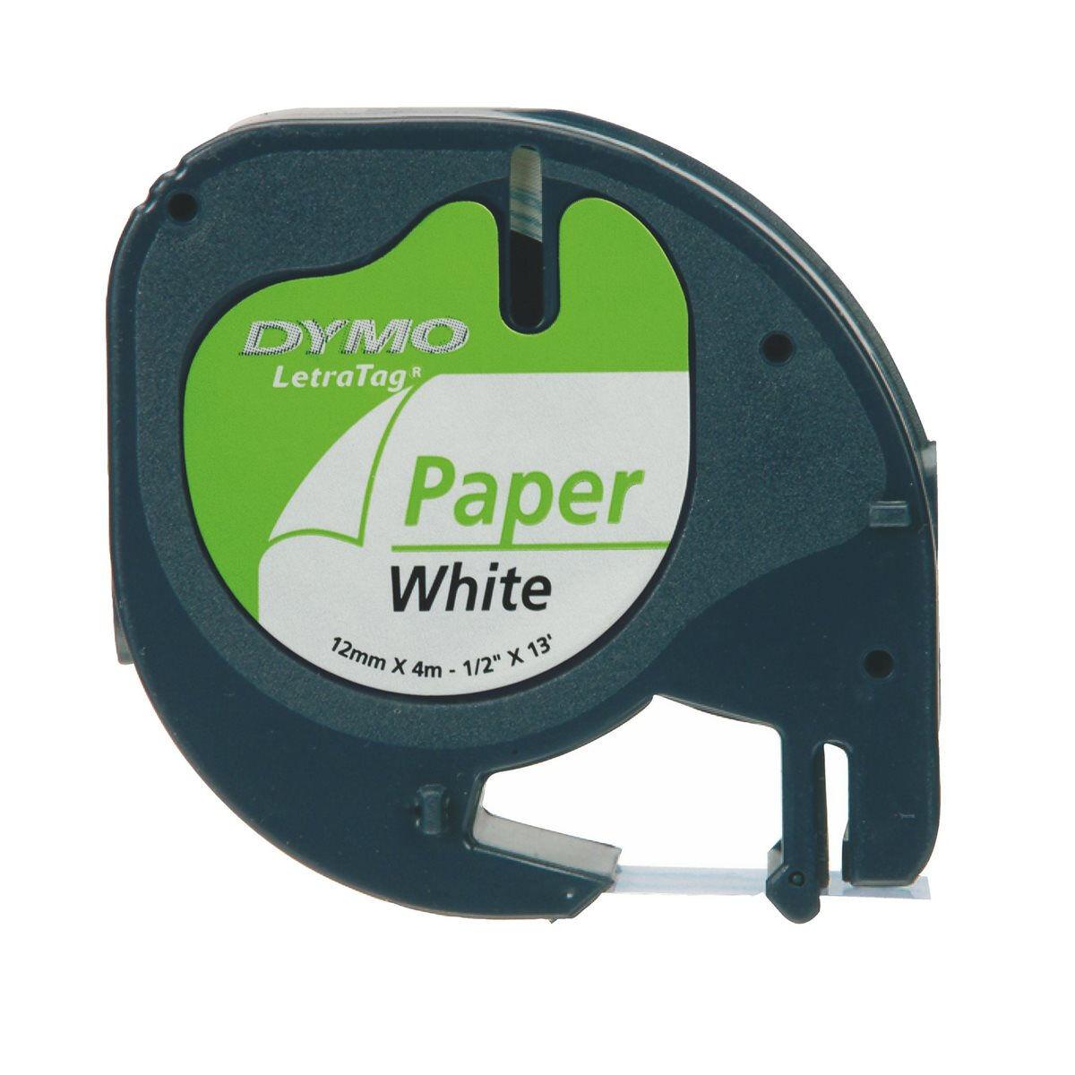 Se Dymo Letratag Tape 12mm Hvid Papir S0721510 hos Boligcenter.dk