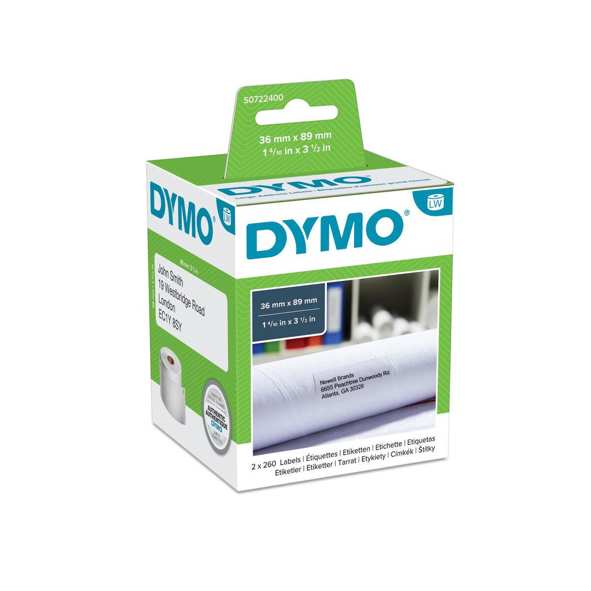 Ruller med etiketter Dymo S0722400 Hvid Rød Sort/Hvid Polyester Papir