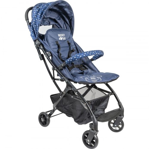Mickey Mouse klapvogn CZ10395 - blå, foldbar med hætte