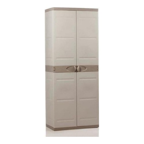Højskab til opbevaring Plastiken Titanium - plastik/harpiks, beige, 176 × 70 × 45 cm