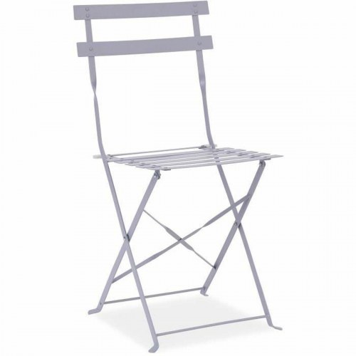 Havemøbelsæt med klapbord og 2 stole - grå stål