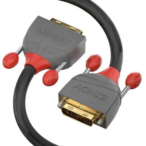 LINDY DVI-kabel 36228 - 20 m, sort/grå