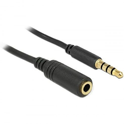 DELOCK 84667 lydjack-kabel 3,5 mm - adapter/forlænger, sort (OUTLET A+)