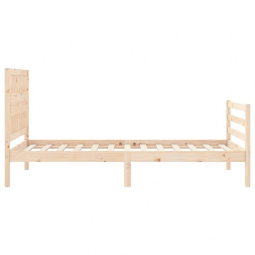 Sengeramme med sengegavl 100 x 200 cm i massivt fyrretræ