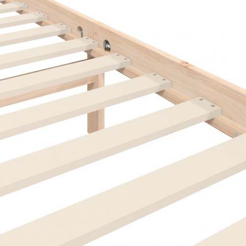 Sengeramme med sengegavl 100 x 200 cm i massivt fyrretræ