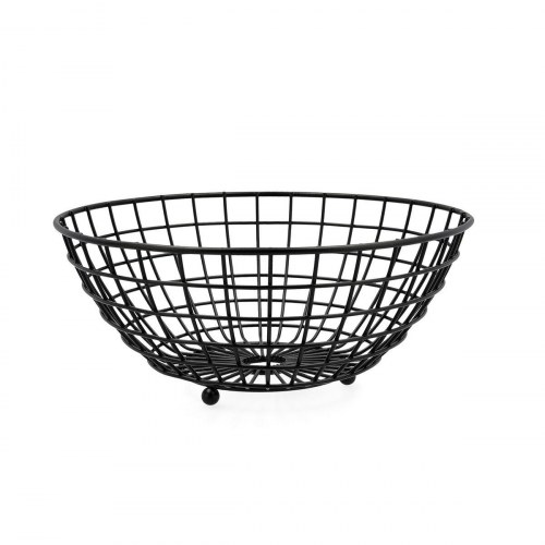 Ebano frugtskål, sort metal, 28 × 11,5 cm