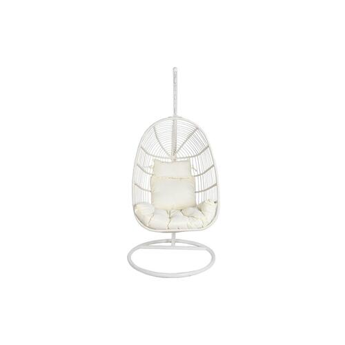 Hængende havestol Hvid Metal Aluminium syntetisk Rattan 94 x 100 x 196 cm