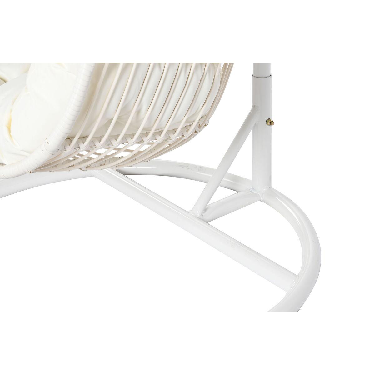 Hængende havestol Hvid Metal Aluminium syntetisk Rattan 94 x 100 x 196 cm