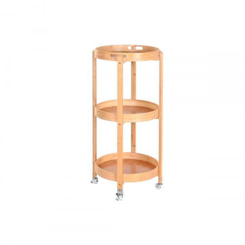 Serveringsvogn i bambus, natur 44 × 44 × 90 cm