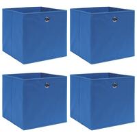 Opbevaringskasser 4 stk. 32x32x32 stof blå