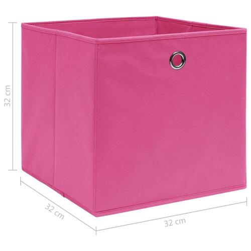 Opbevaringskasser 4 stk. 32x32x32 stof pink