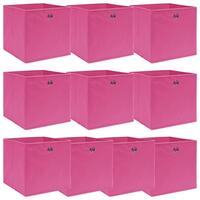 Opbevaringskasser 10 stk. 32x32x32 stof pink