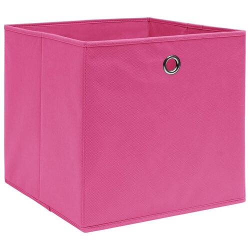 Opbevaringskasser 10 stk. 32x32x32 stof pink