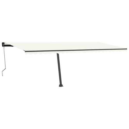 Markise m. LED + vindsensor 600x350 cm automatisk cremefarvet