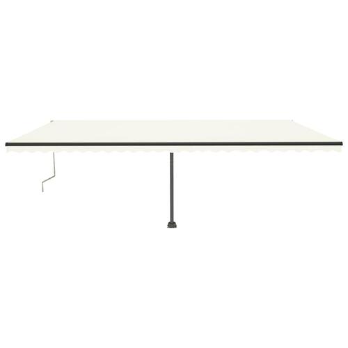 Markise m. LED + vindsensor 600x350 cm automatisk cremefarvet