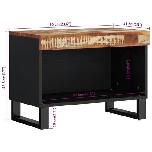 Tv-bord 60x33x43,5 cm massivt genbrugstræ
