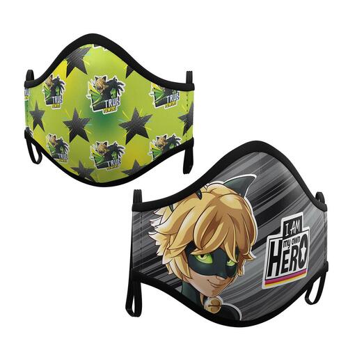 Hygiejnisk maske Premium Cat Noir 2 enheder 10-12 år