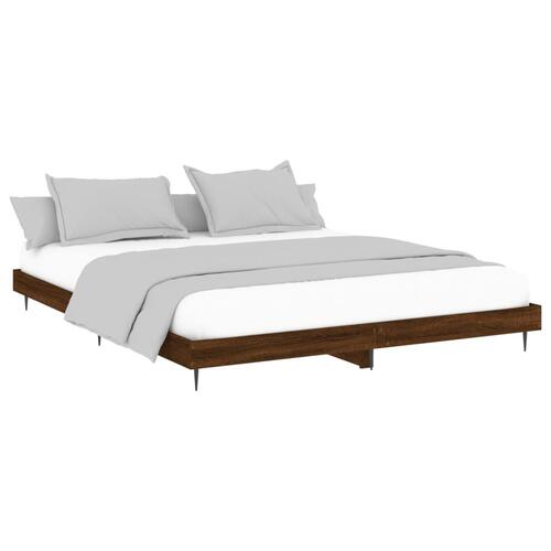 Sengeramme 140x200 cm uden madras konstrueret træ brunt eg