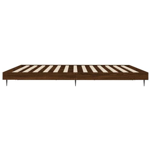 Sengeramme 140x200 cm uden madras konstrueret træ brunt eg