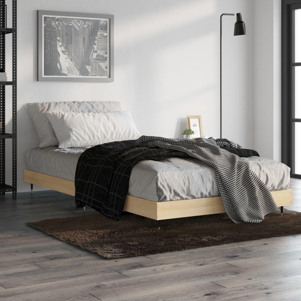 Sengeramme 100x200 Cm Konstrueret Træ Sonoma Eg