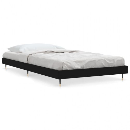Sengeramme 90x200 cm i konstrueret træ - sort