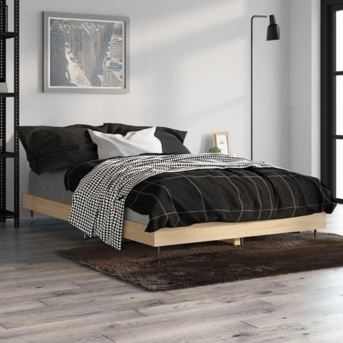 Sengeramme 120x190 cm uden madras konstrueret træ sonoma-eg