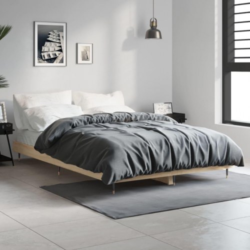 Sengeramme 120x190 cm uden madras konstrueret træ sonoma-eg