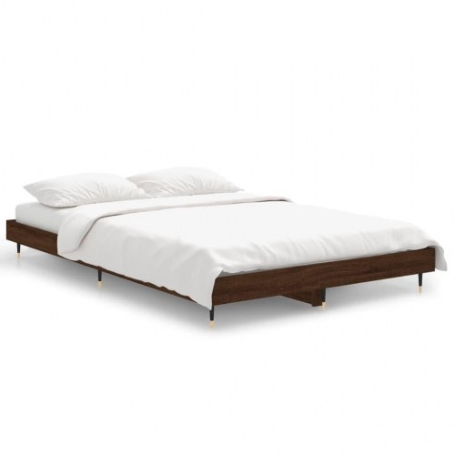 Sengeramme 120×190 cm i konstrueret træ - brunt eg, uden madras