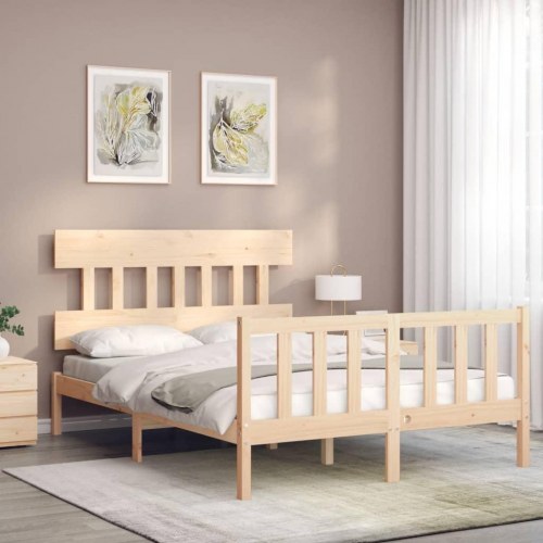 Sengeramme i massivt fyrretræ 140 x 200 cm - uden madras