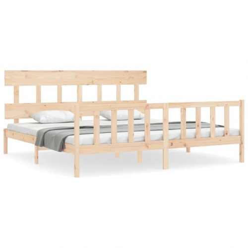 Sengeramme med sengegavl Super King Size massivt træ