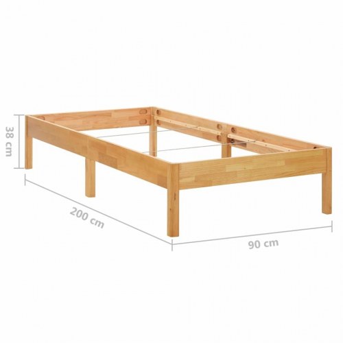 Sengestel 90 x 200 cm i massivt egetræ